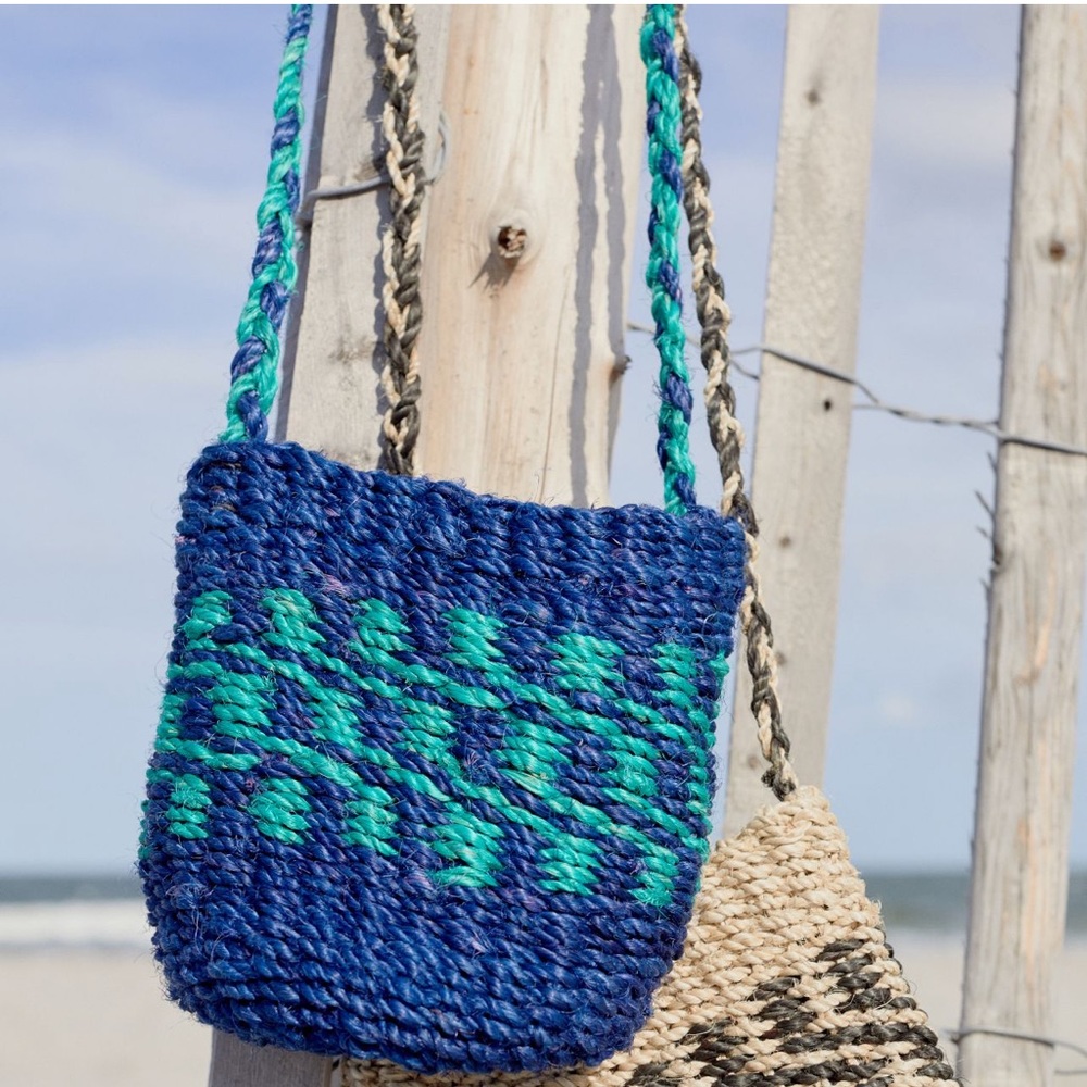 Urban Outfitters Blue Burlap Bag